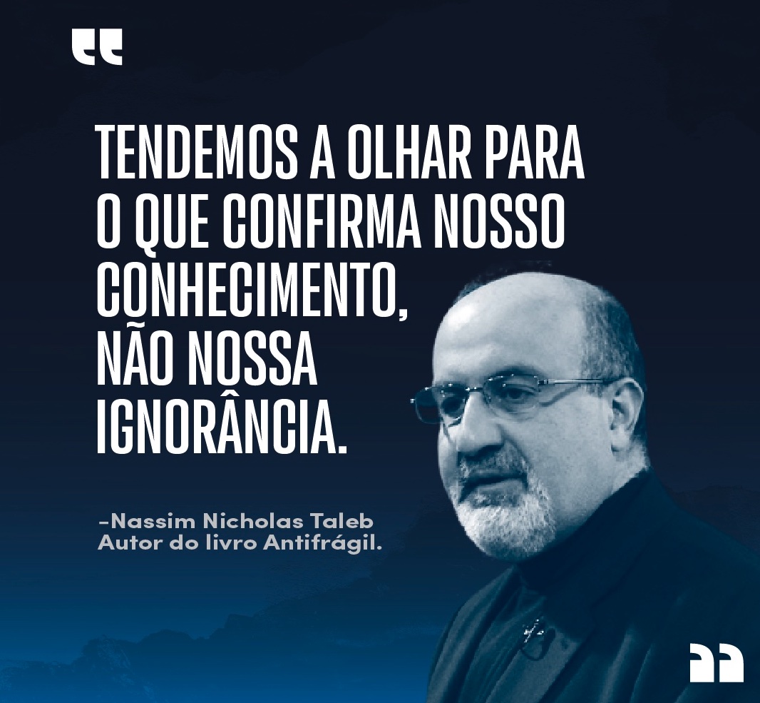 Citação de Nassim Nicholas Taleb sobre conhecimento e ignorância